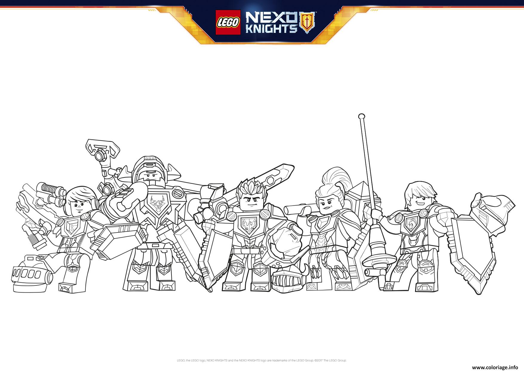 Coloriage lego nexo knights Formation line boucliers