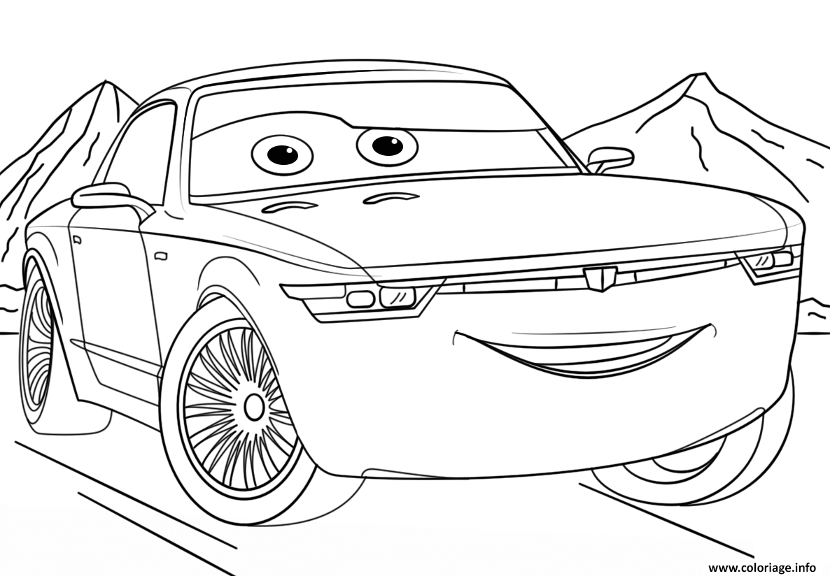 Coloriage Bob Sterling From Cars 3 Disney Dessin   Imprimer