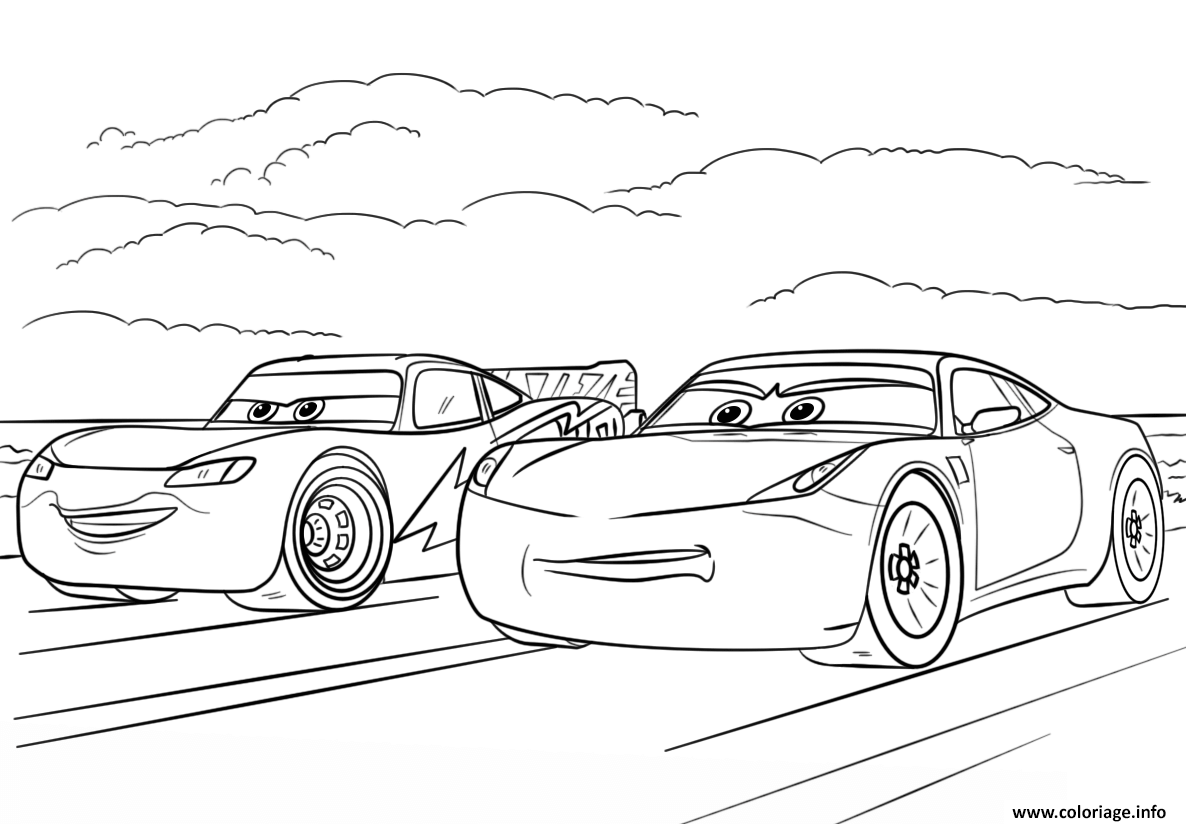 Coloriage mcqueen and ramirez from cars 3 disney  JeColorie.com