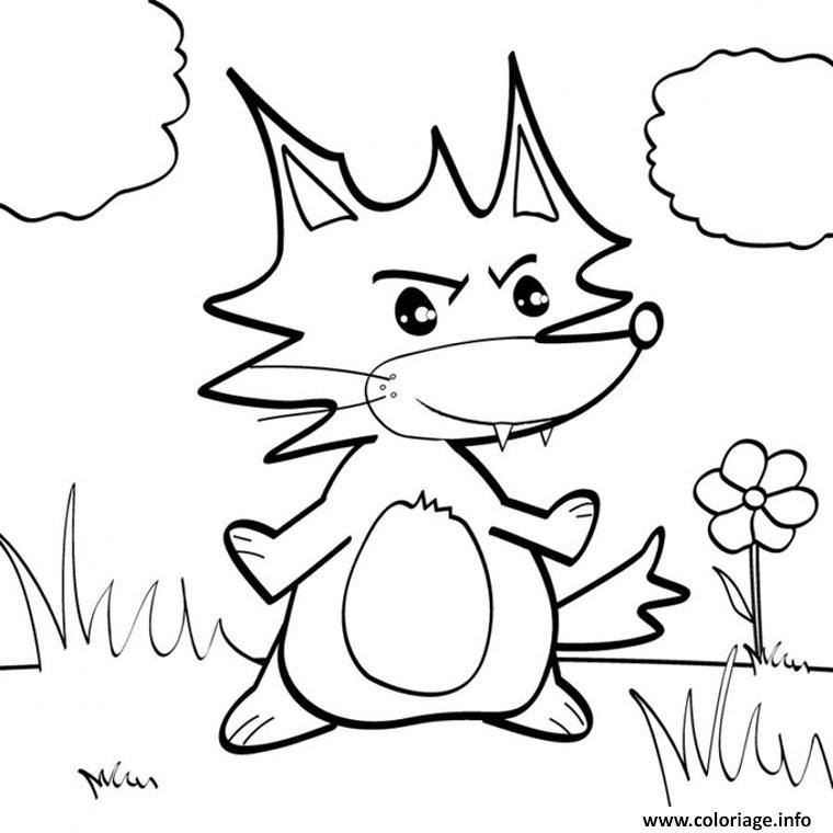 Coloriage animaux mignon bebe renard  JeColorie.com