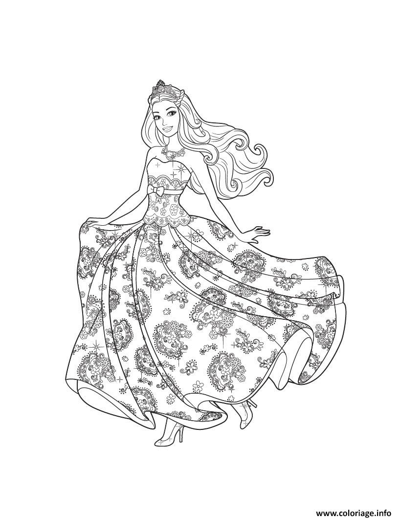 Coloriage Princesse Barbie Amie Avec Anna De Frozen dessin