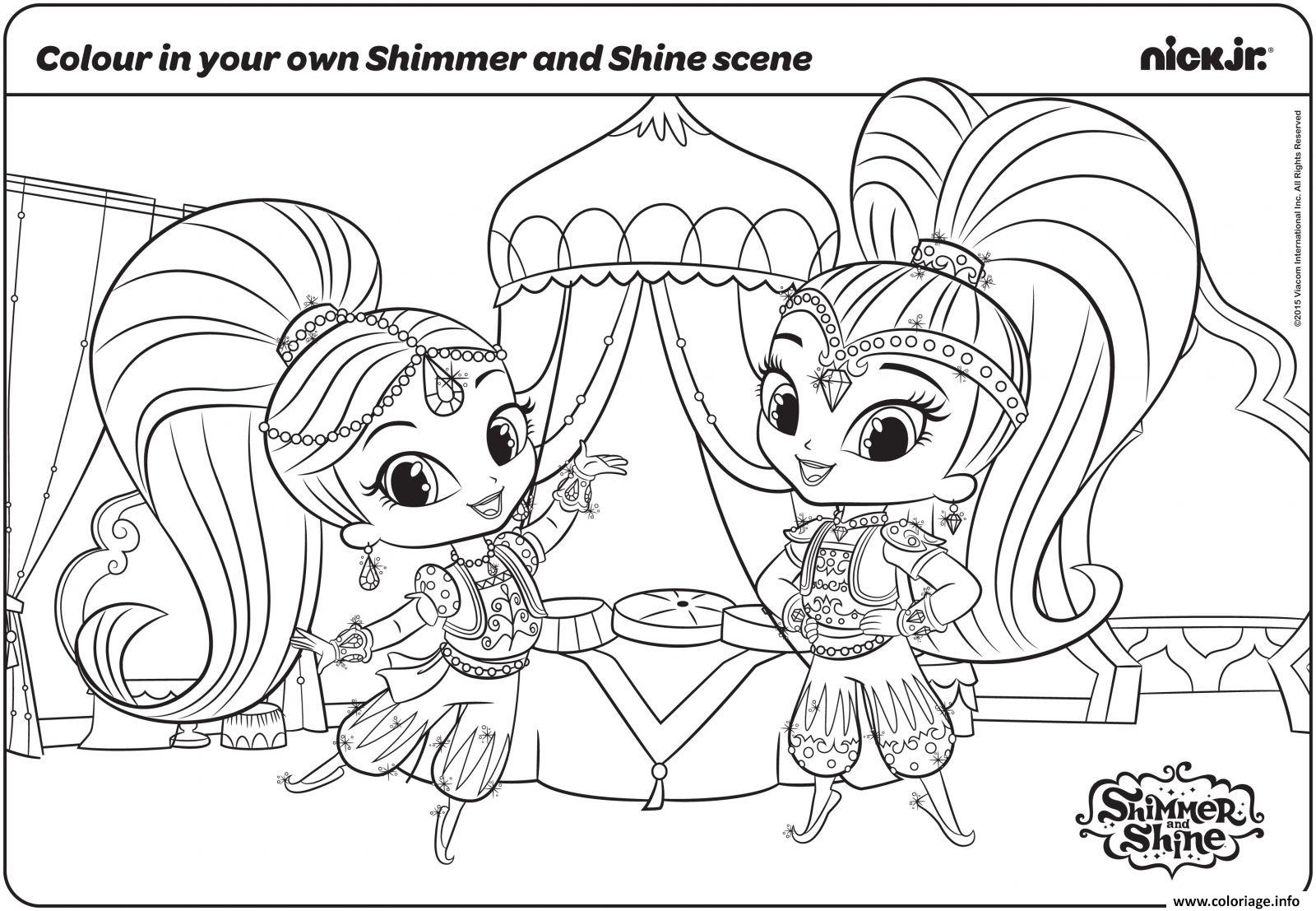 Coloriage Shimmer Et Shine Fun With Colouring Page Dessin   Imprimer