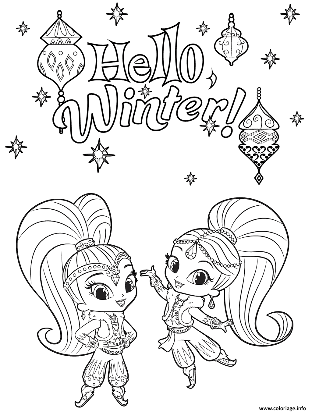 Coloriage Shine and Shimmer Winter - JeColorie.com