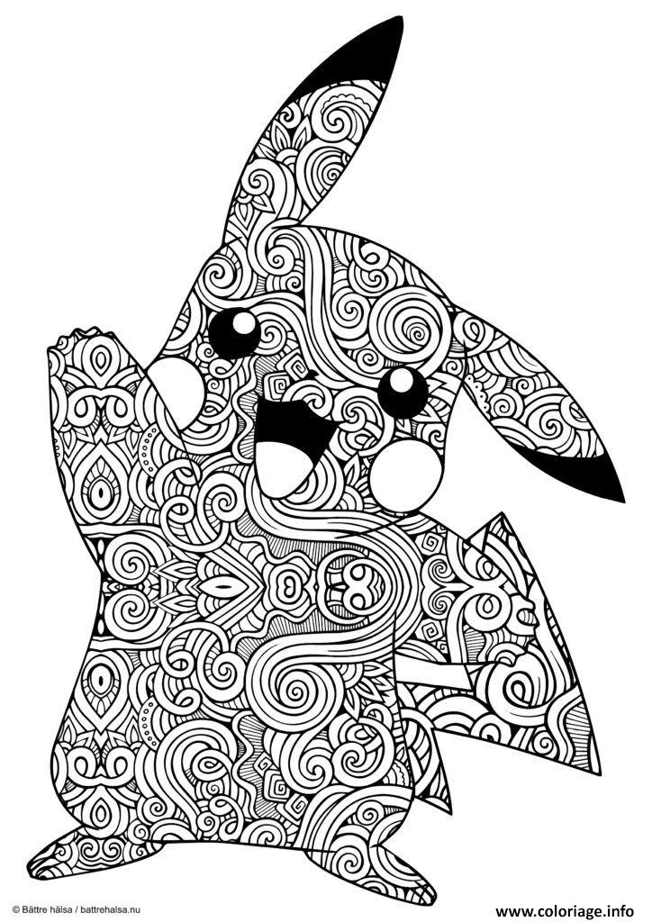 Coloriage Mandala Pokemon Pikachu