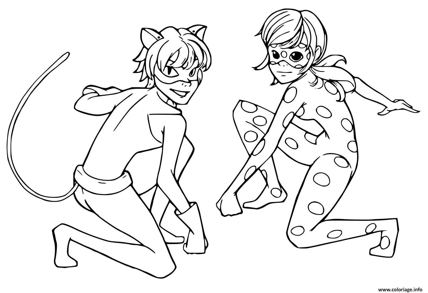 Coloriage Miraculous Tales Of Ladybug Chat Noir Enfants JeColorie