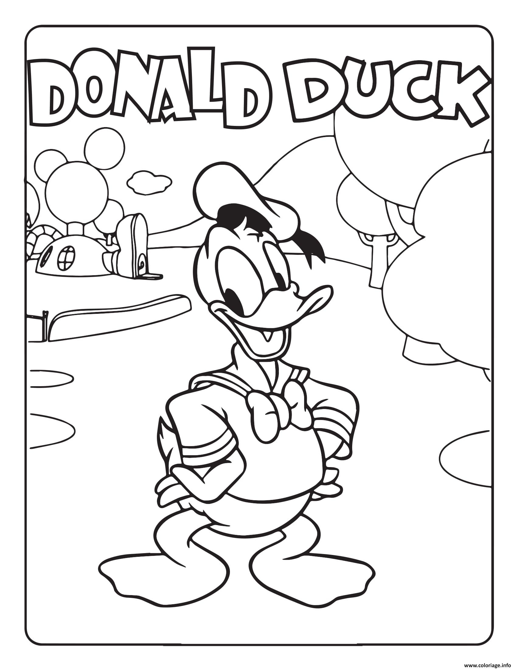Coloriage Donald Duck Disney Dessin   Imprimer