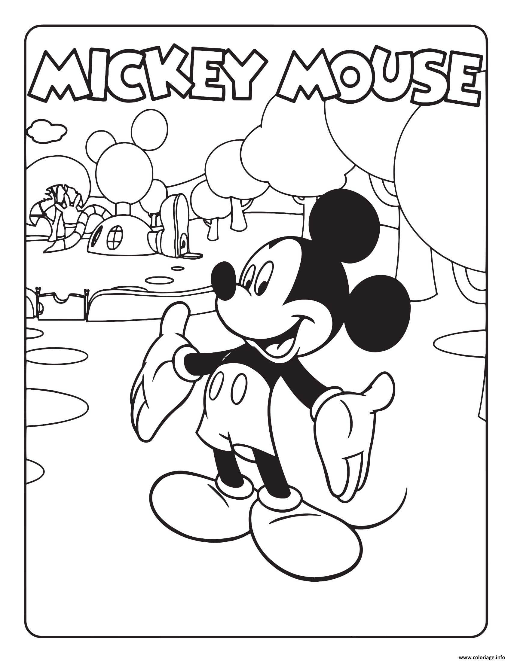 Coloriage mickey mouse  JeColorie.com