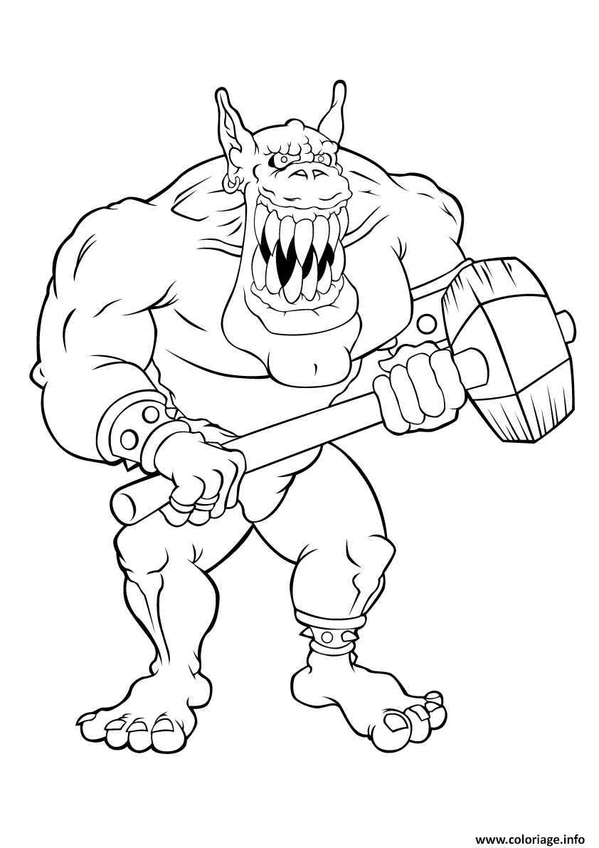 Coloriage geant ogre mechant  JeColorie.com