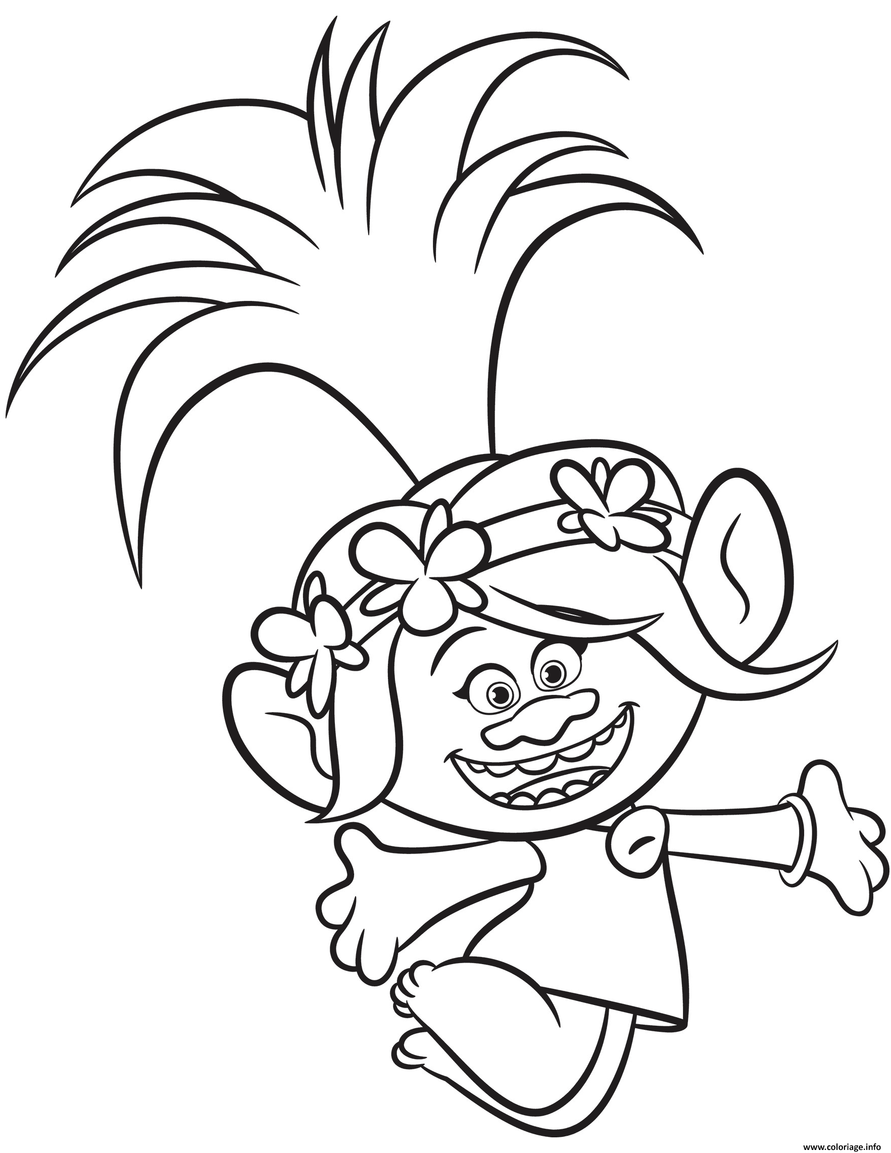 Coloriage Poppy From Trolls 2 Dessin   Imprimer