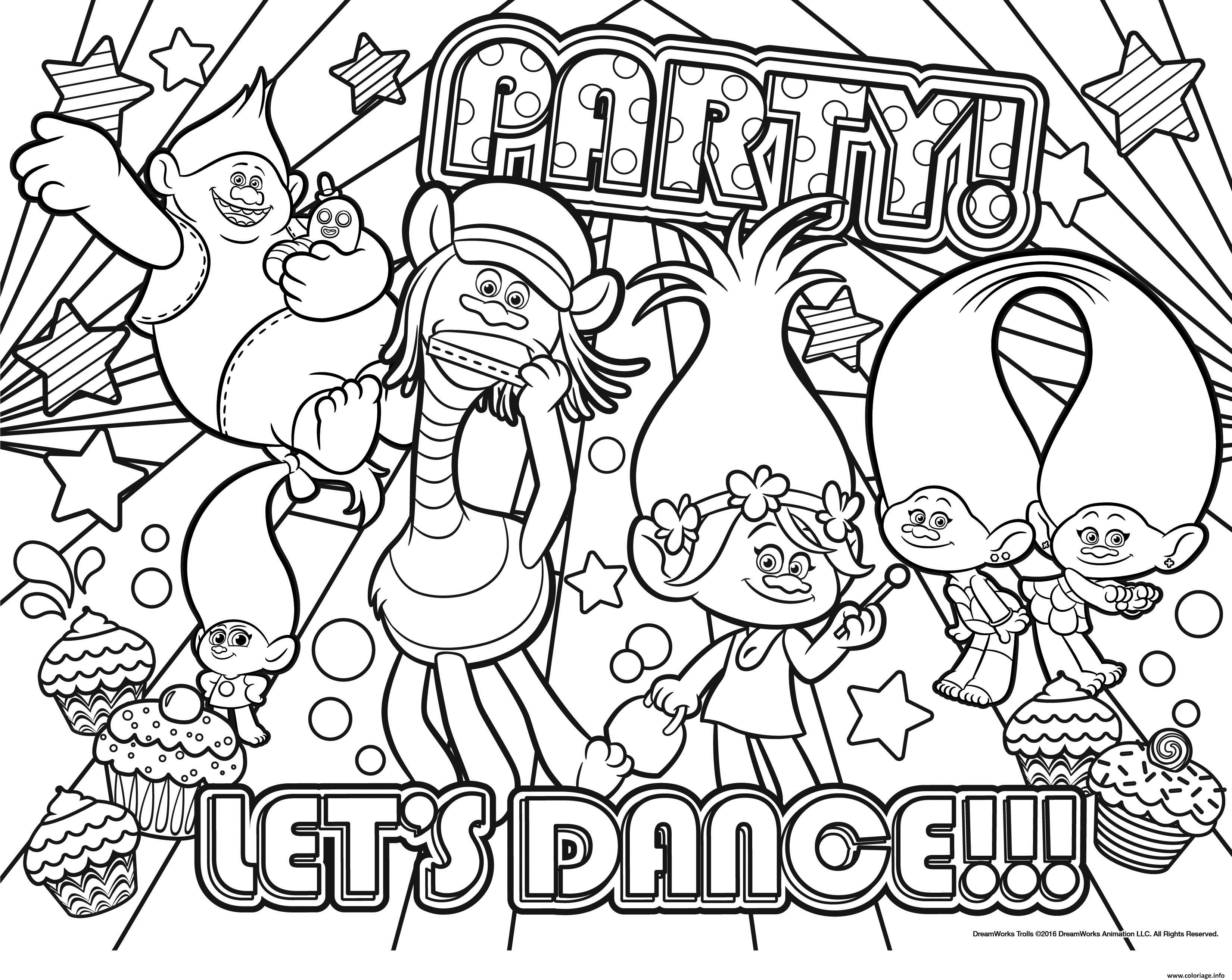 Coloriage Party Lets Dance Dessin   Imprimer