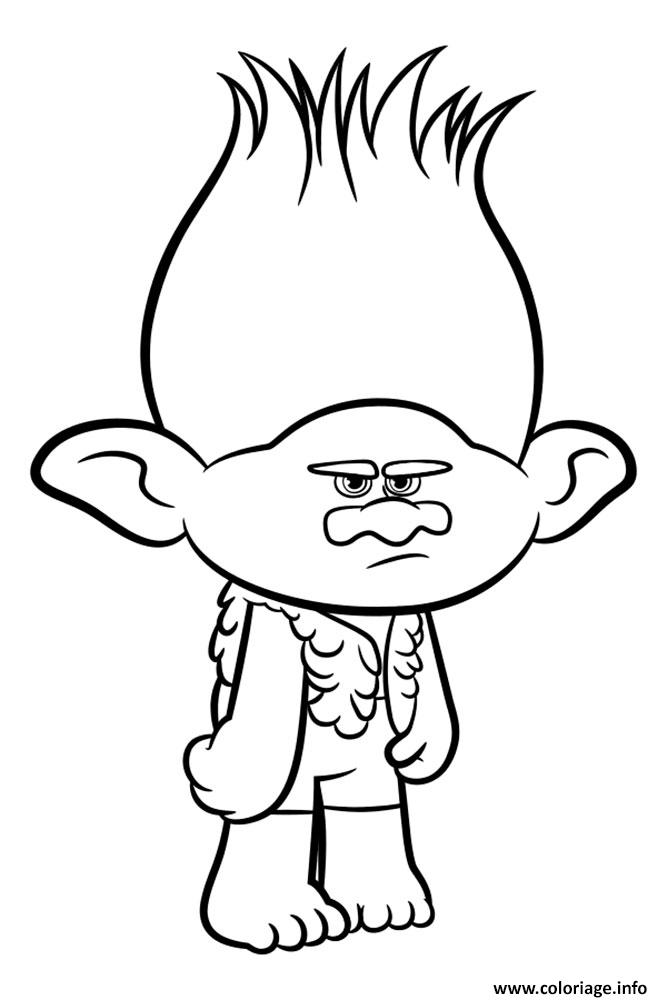 trolls not happy coloriage