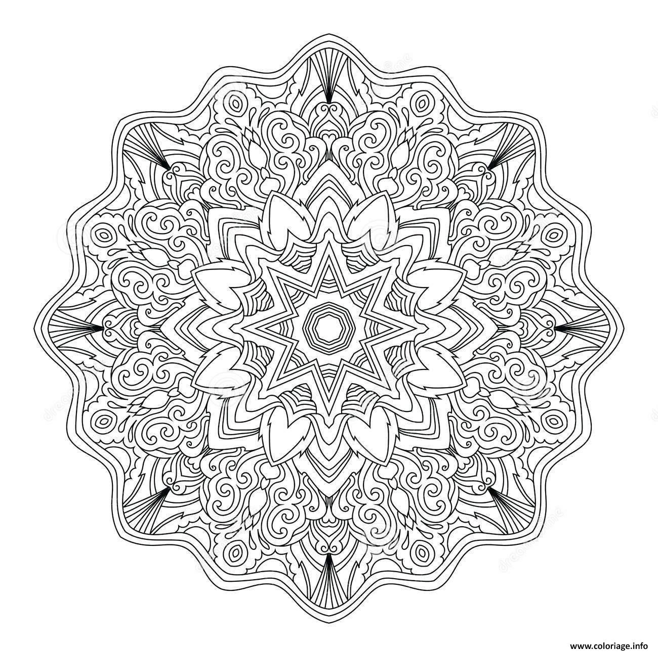 Coloriage mandala adulte abstrait art therapie  JeColorie.com