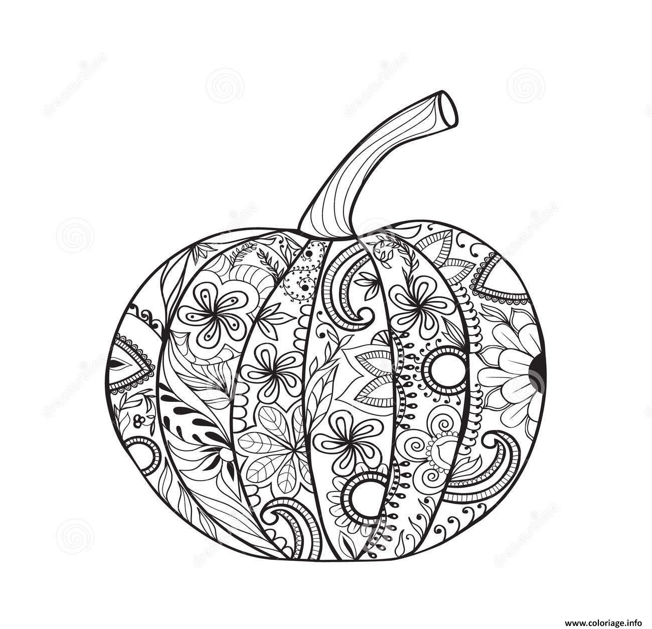 Coloriage citrouille halloween adulte simple  JeColorie.com