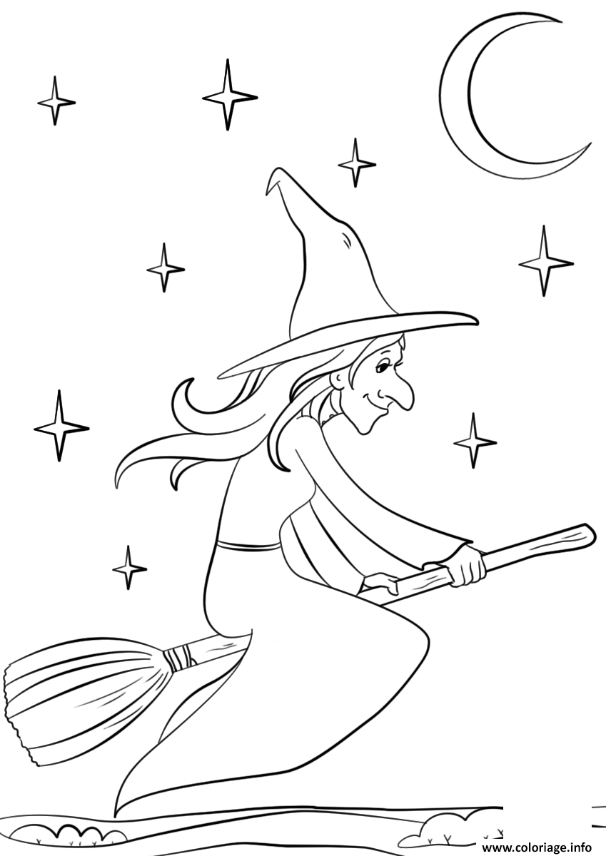 Coloriage A Imprimer Sorciere