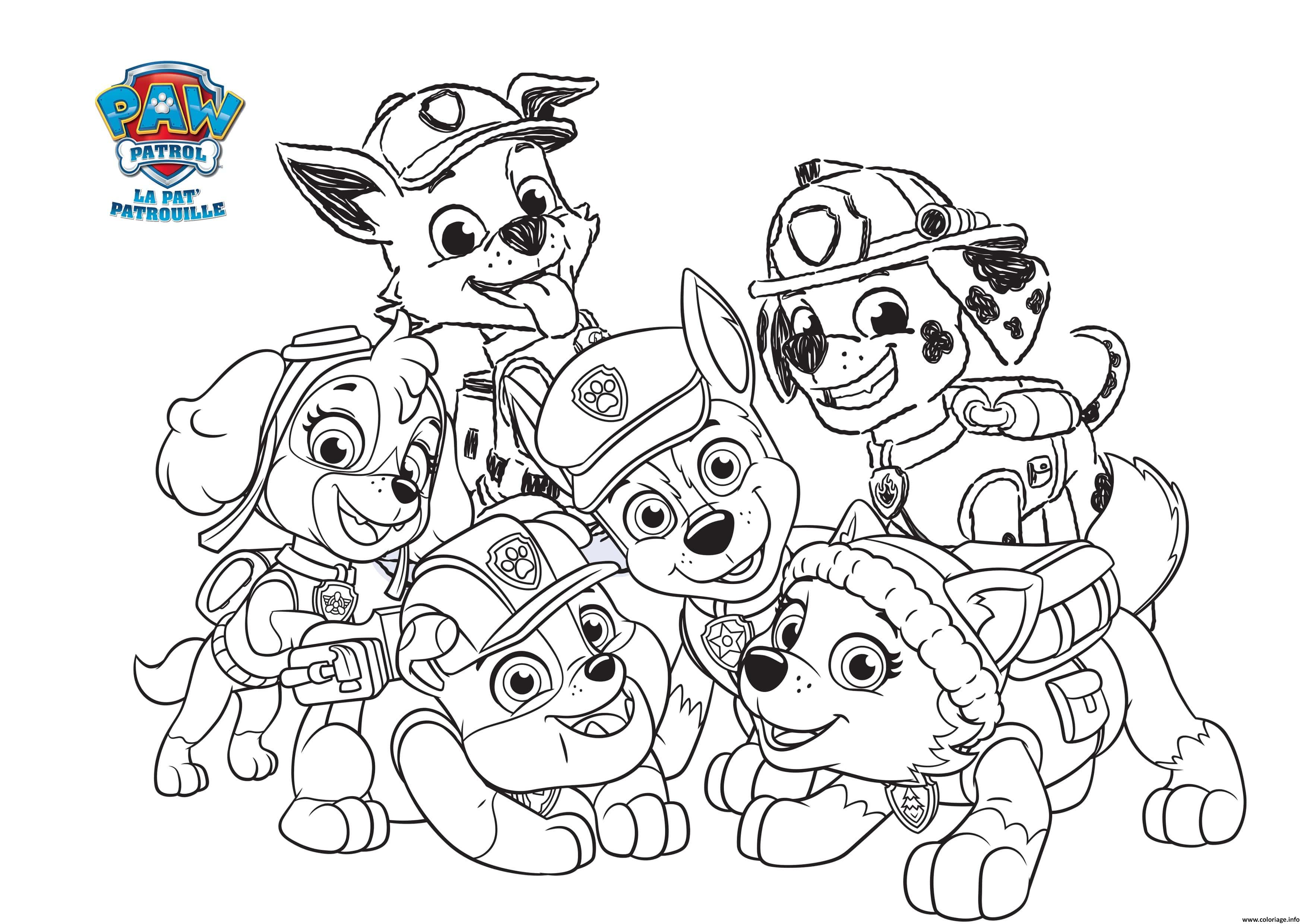 Patrouille Chiot Sketch Coloring Page