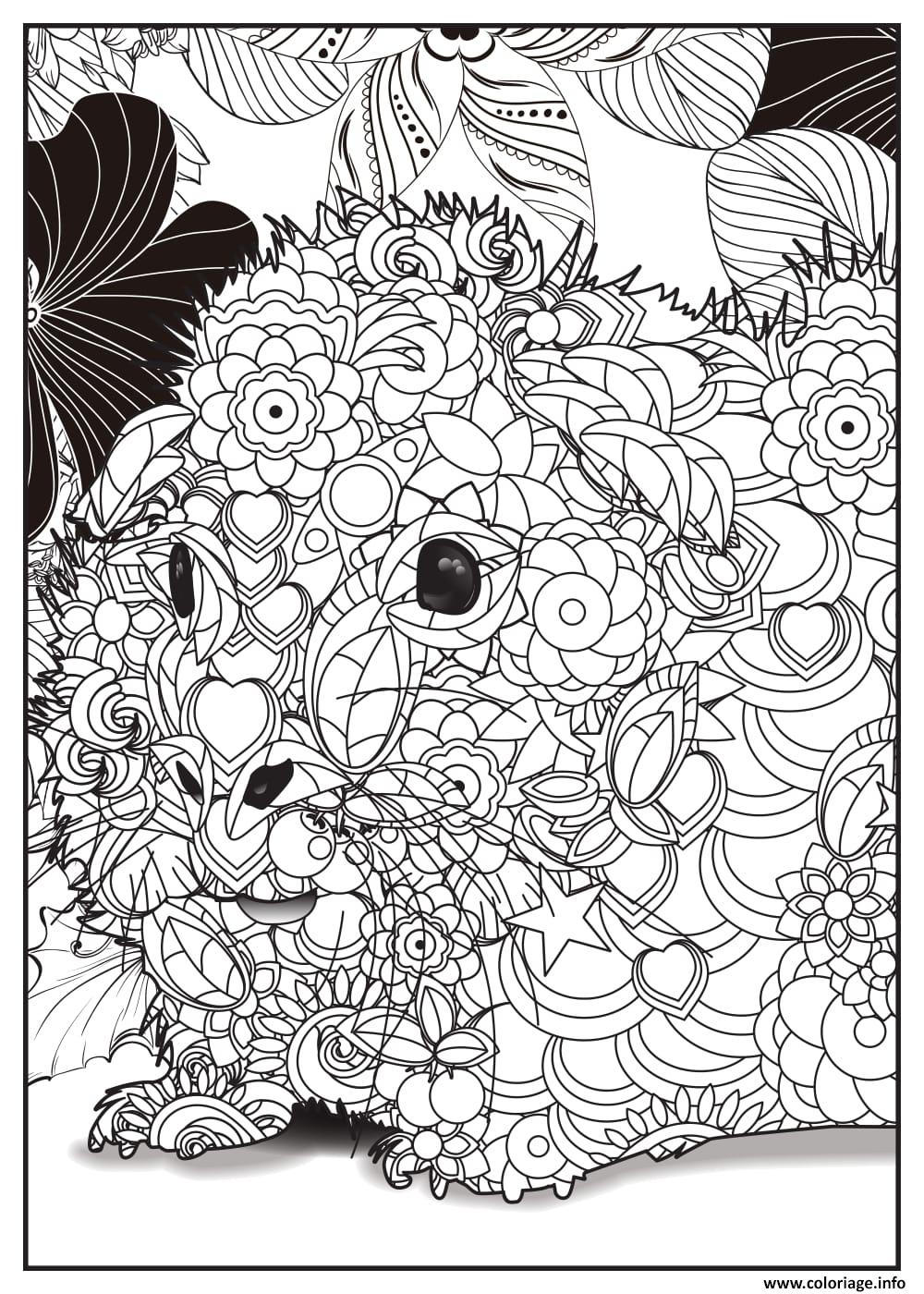 Coloriage petit hamster adulte animaux  JeColorie.com