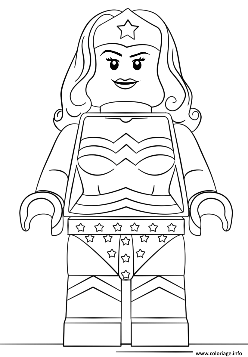 Coloriage Lego Wonder Woman Super Heroes JeColorie