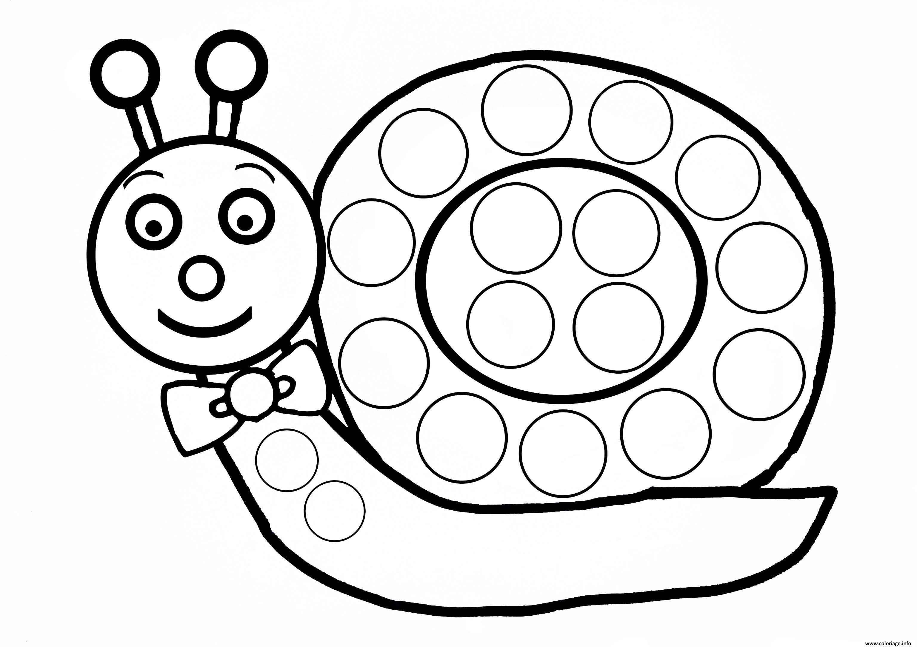 Coloriage escargot a gommette enfant - JeColorie.com