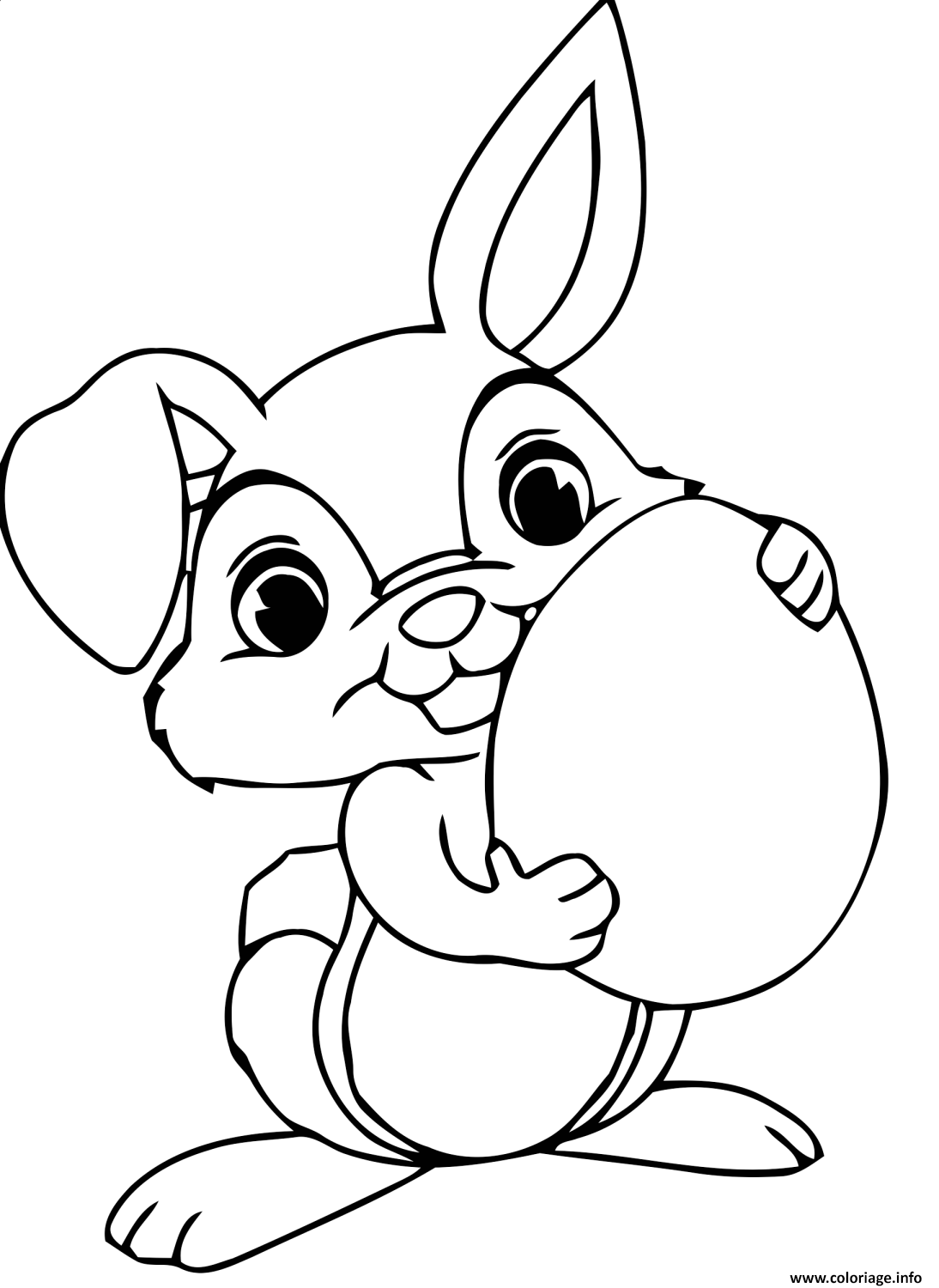 Coloriage dessin de lapin maternelle  JeColorie.com