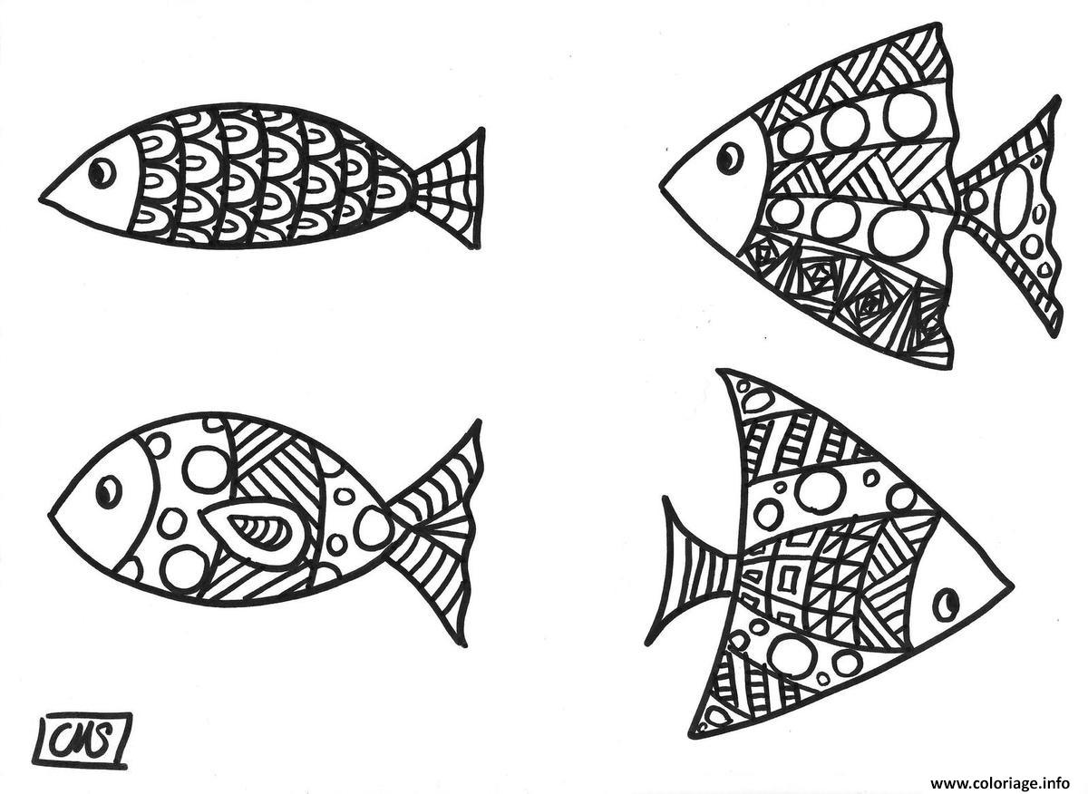 Coloriage poisson avril mandala - JeColorie.com