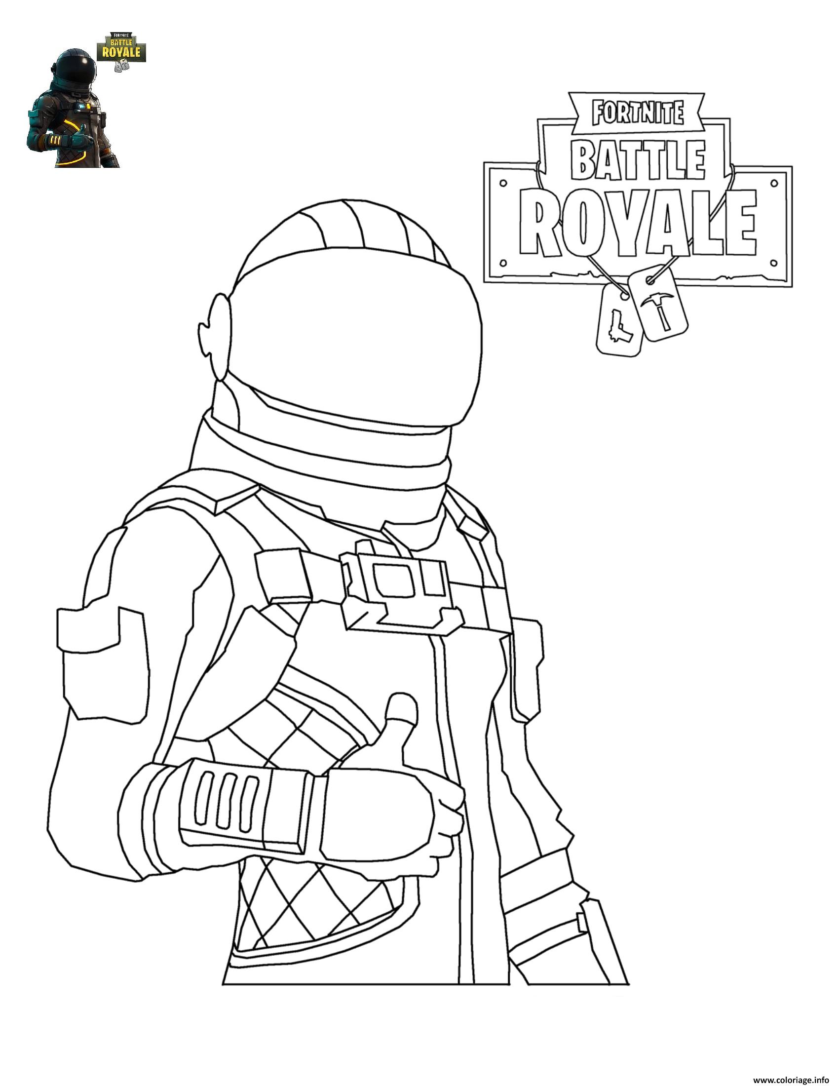 Coloriage Fortnite Battle Royale personnage 4 JeColorie.com