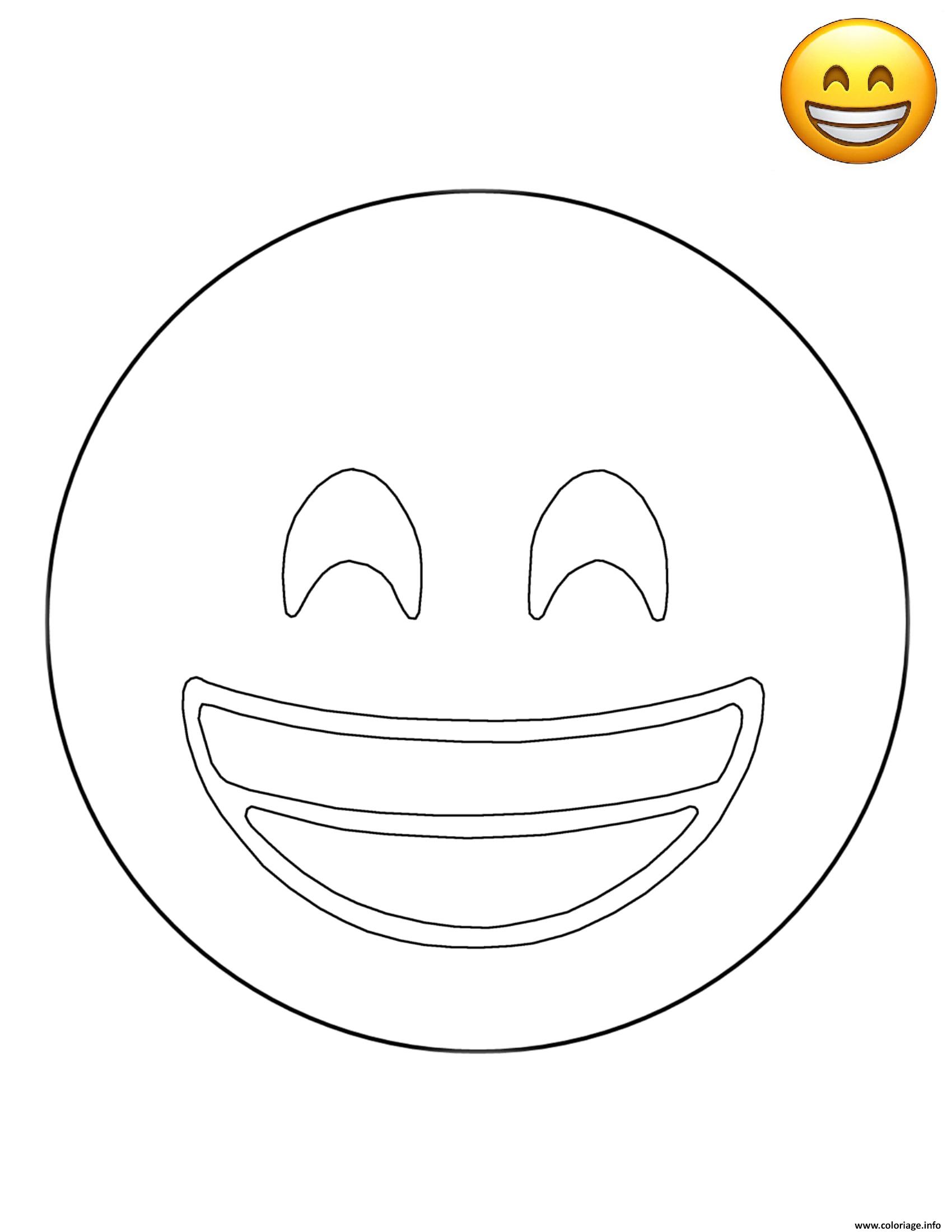 Coloriage Emoji Grinning Smile Smiley Dessin Emoji Imprimer