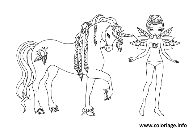 fee licorne coloriage dessin