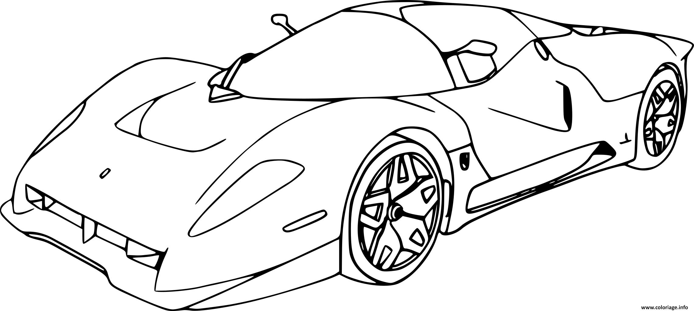 Coloriage nouvelle voiture ferrari course - JeColorie.com