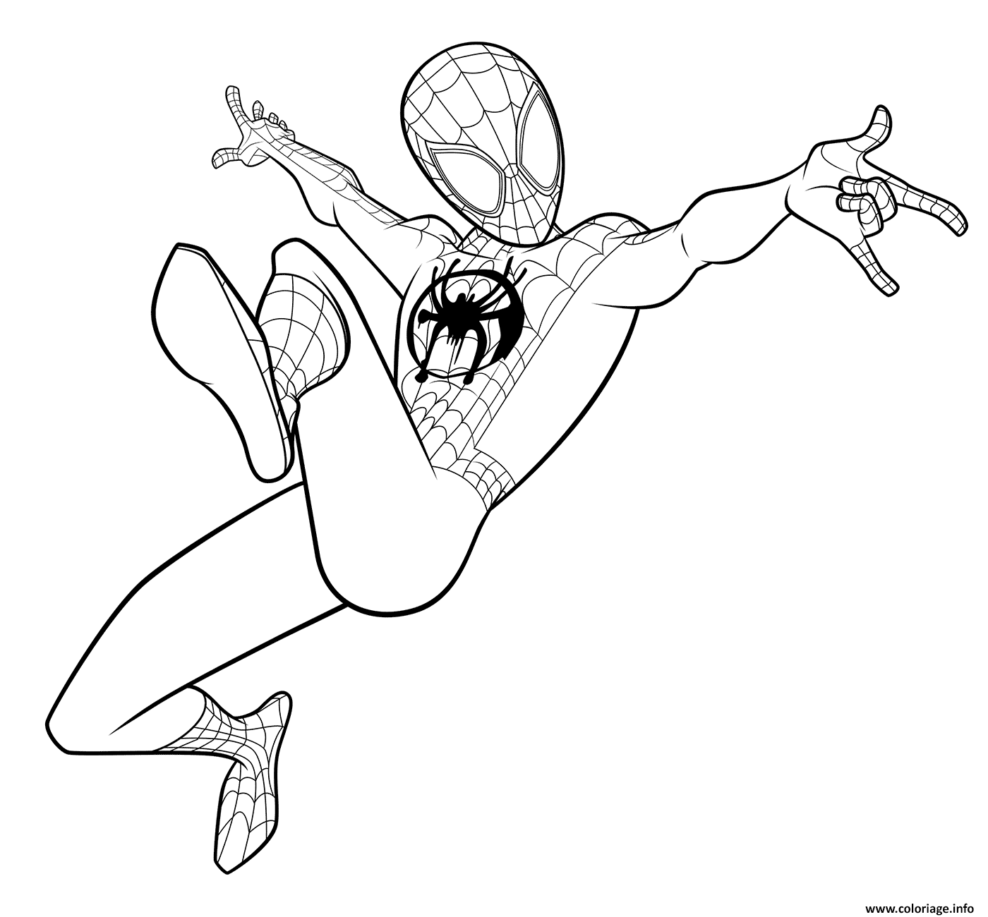 Coloriage Spider Man Coloring Miles Morales JeColorie