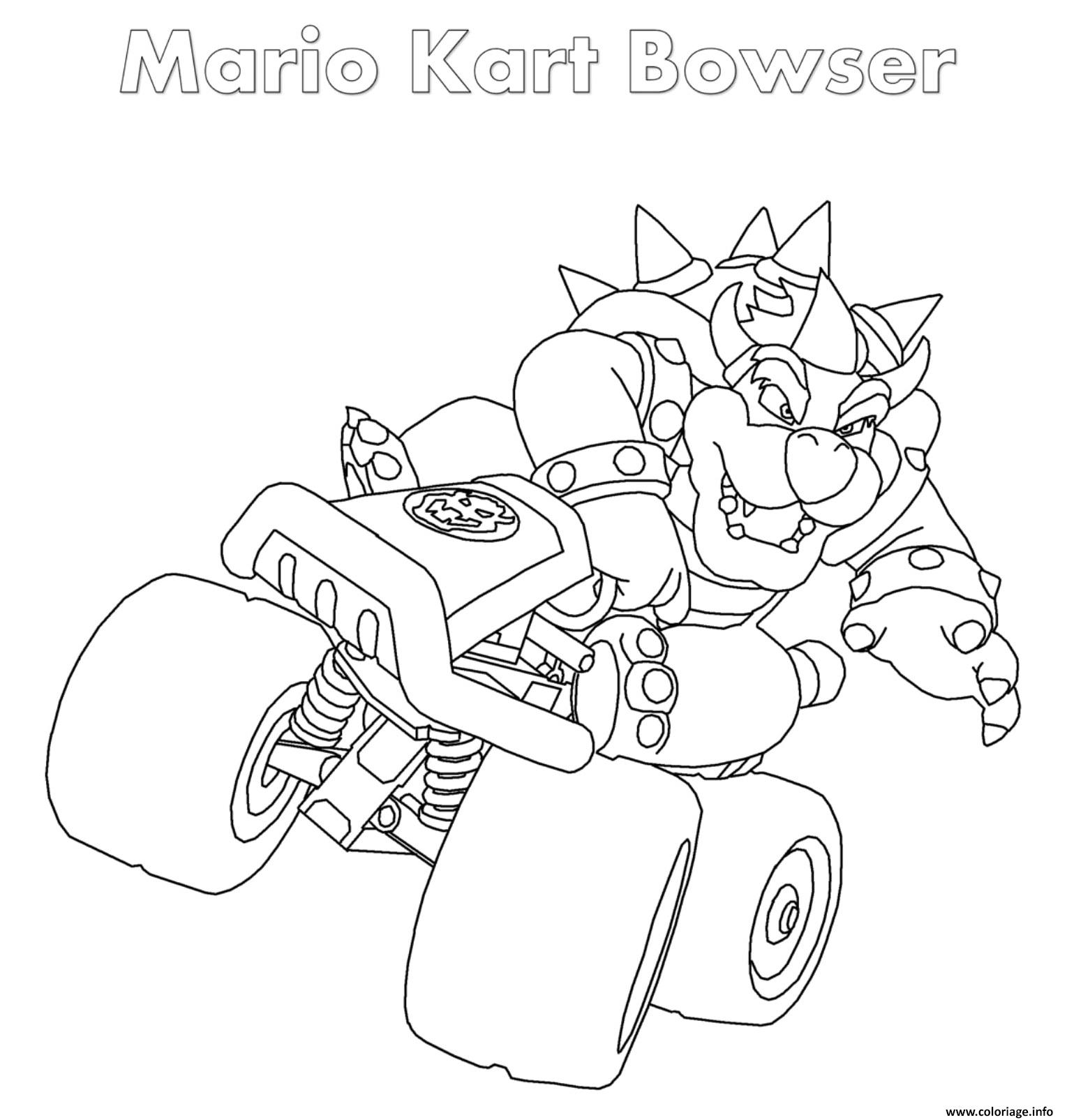 Coloriage Bowser Mario Kart Nintendo JeColorie