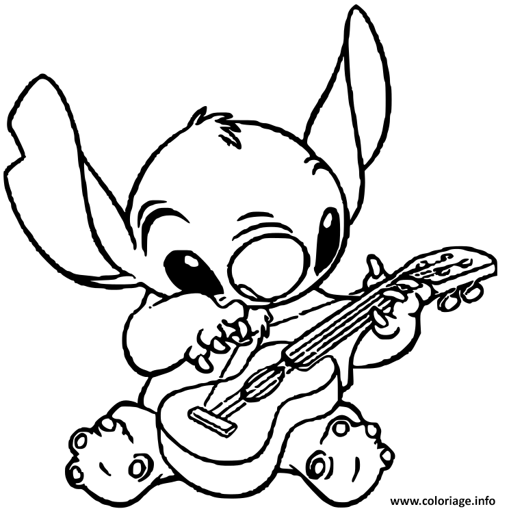 Coloriage De Guitare A Imprimer