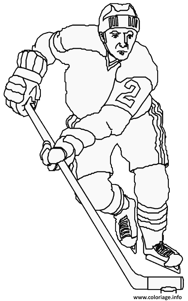 coloriage joueur hockey  jecolorie