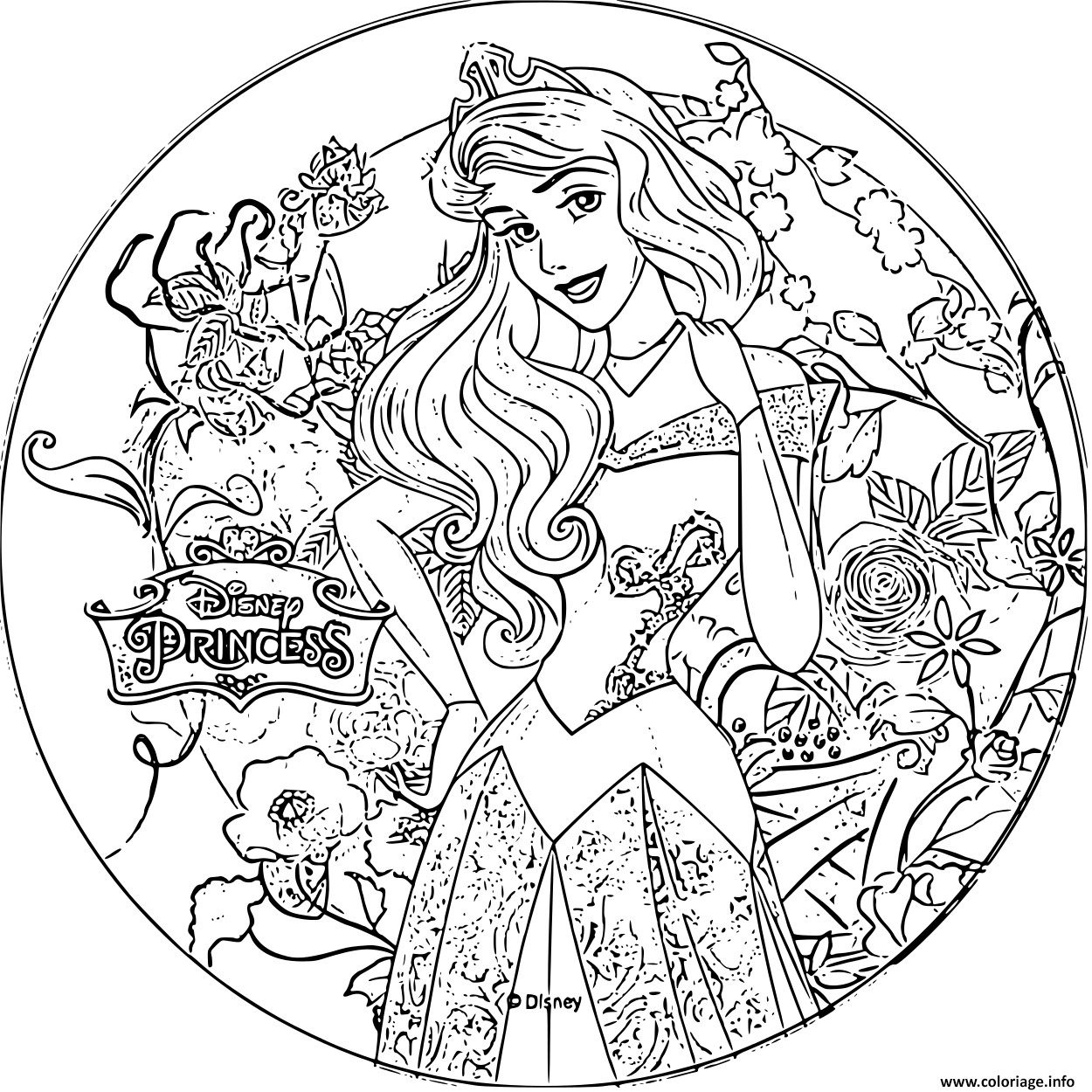 Coloriage disney princesse aurore - JeColorie.com