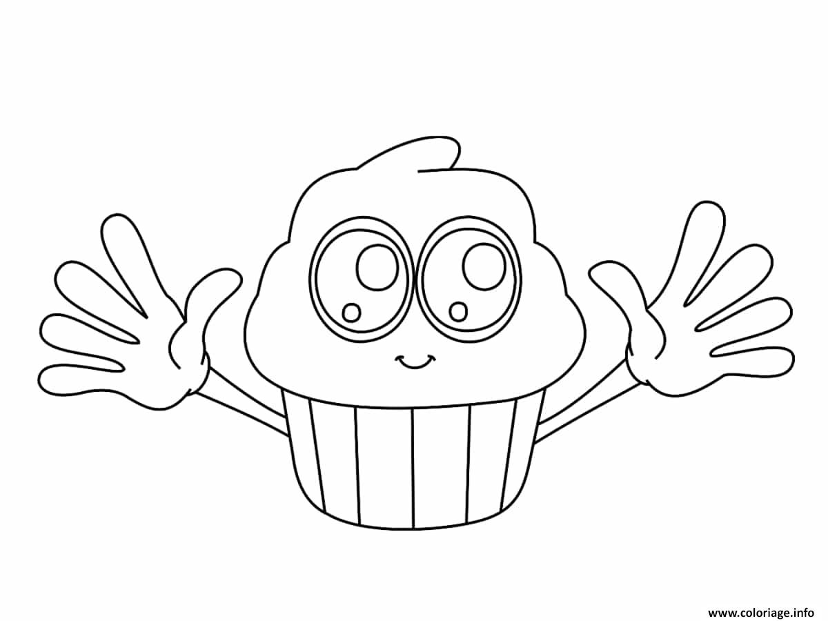 Coloriage cupcake kawaii  JeColorie.com