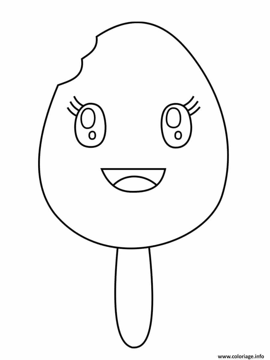 Coloriage Glace Kawaii JeColorie