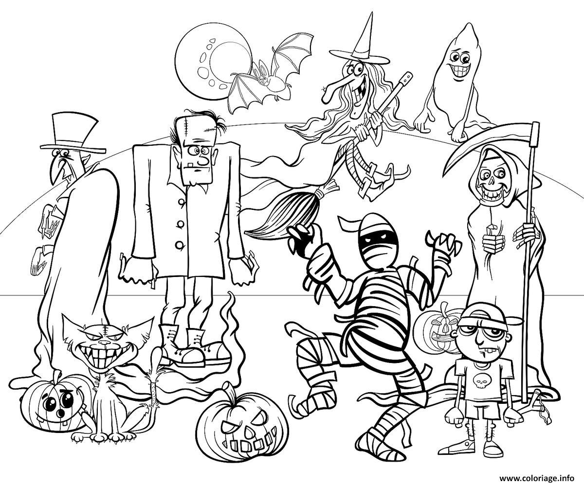 Coloriage les personnages de halloween - JeColorie.com