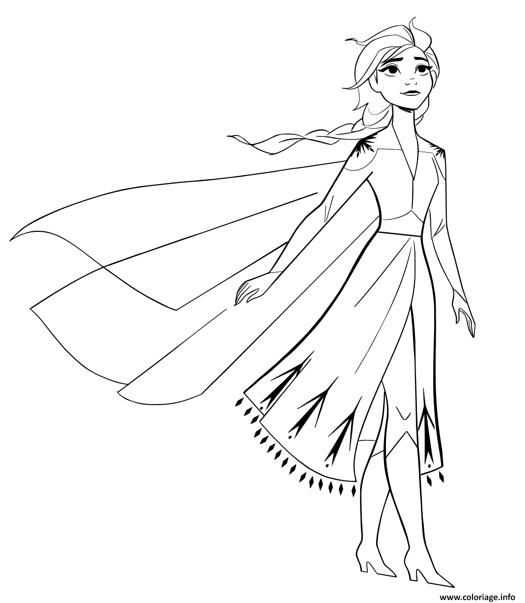 Coloriage Elsa from New Frozen 2 to Color  JeColorie.com