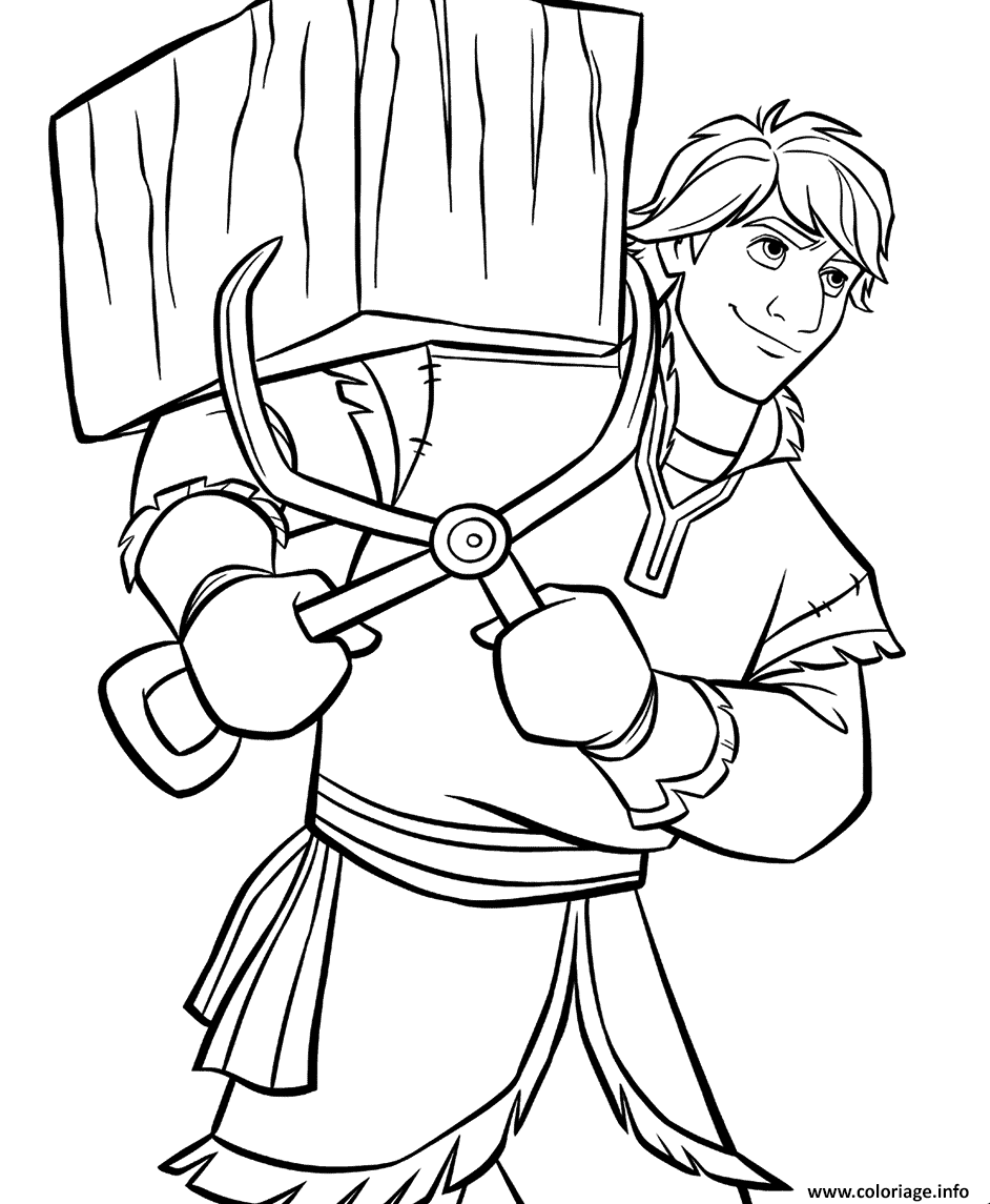 Coloriage Kristoff de Disney La Reine des neiges 2 to  JeColorie.com