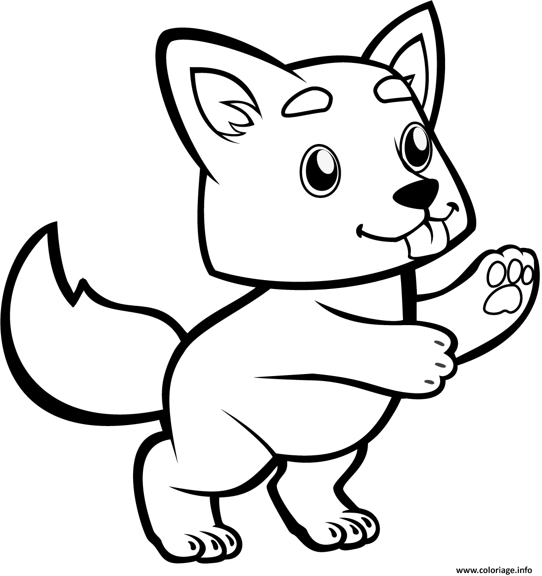 Coloriage mignon bebe loup  JeColorie.com