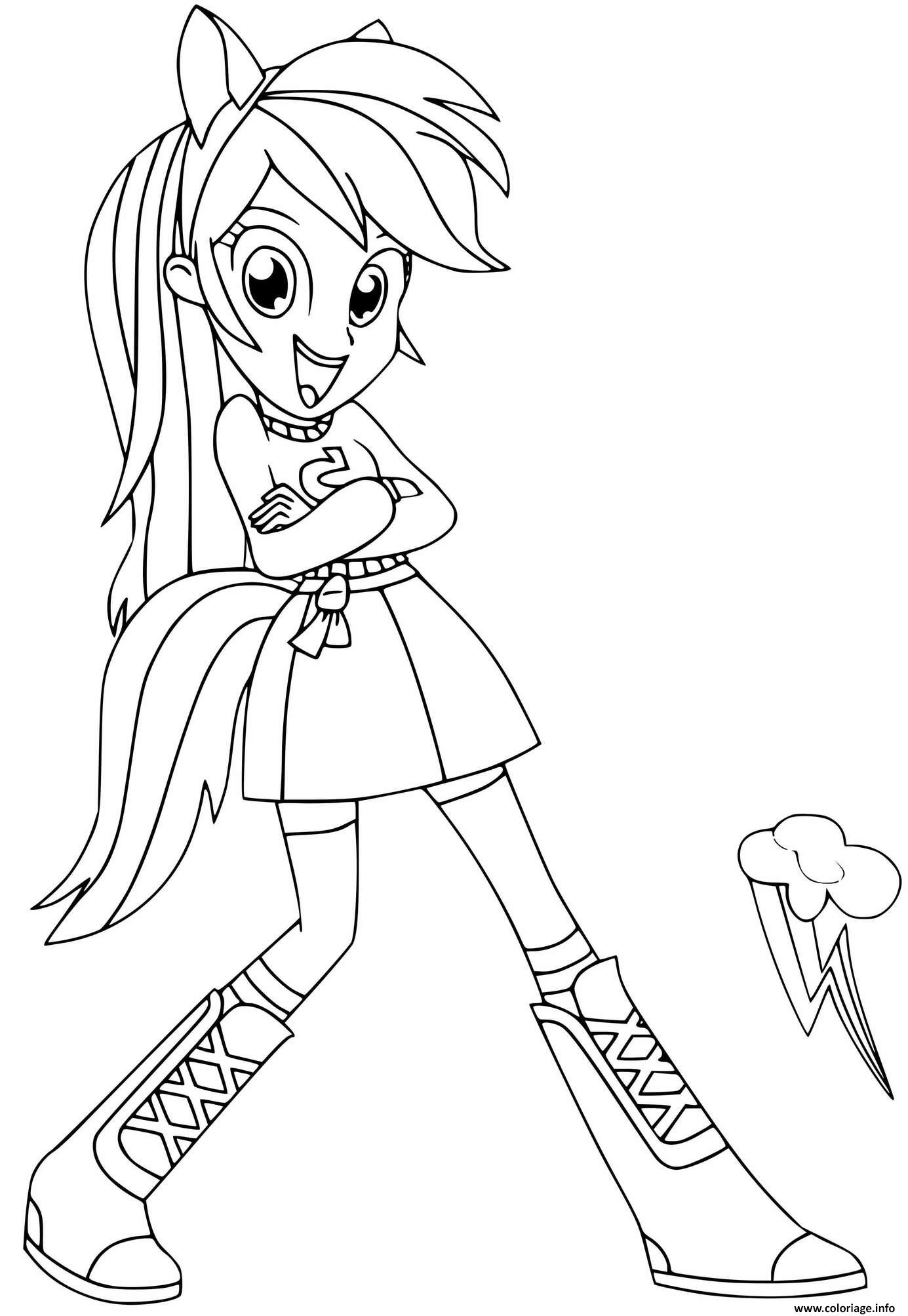 Coloriage Rainbow Dash My Little Pony Equestria Girls JeColorie