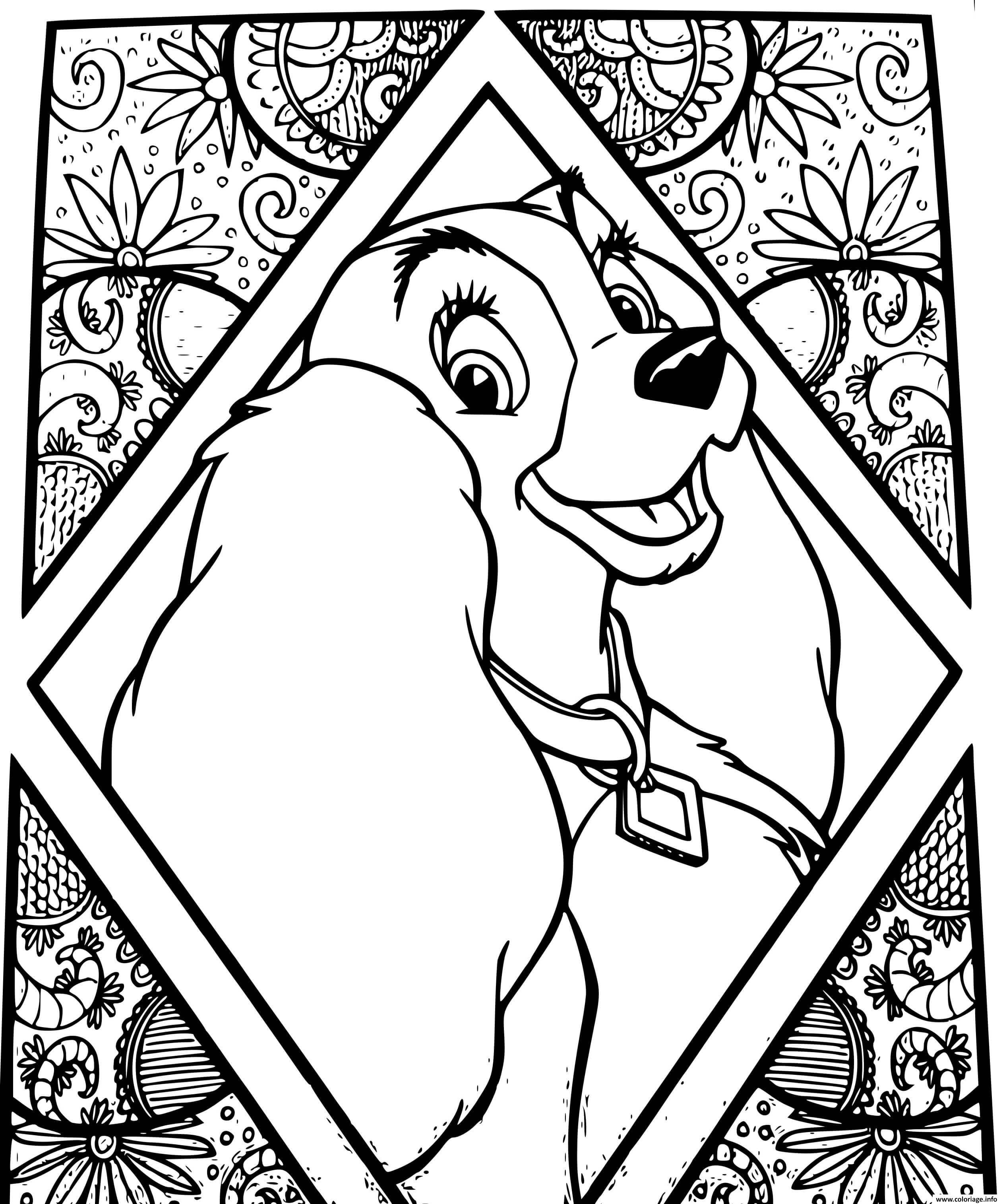 Coloriage chien disney lady la belle et le clochard Dessin à Imprimer Dessin chien disney lady la belle et le clochard Coloriage Gratuit à Imprimer