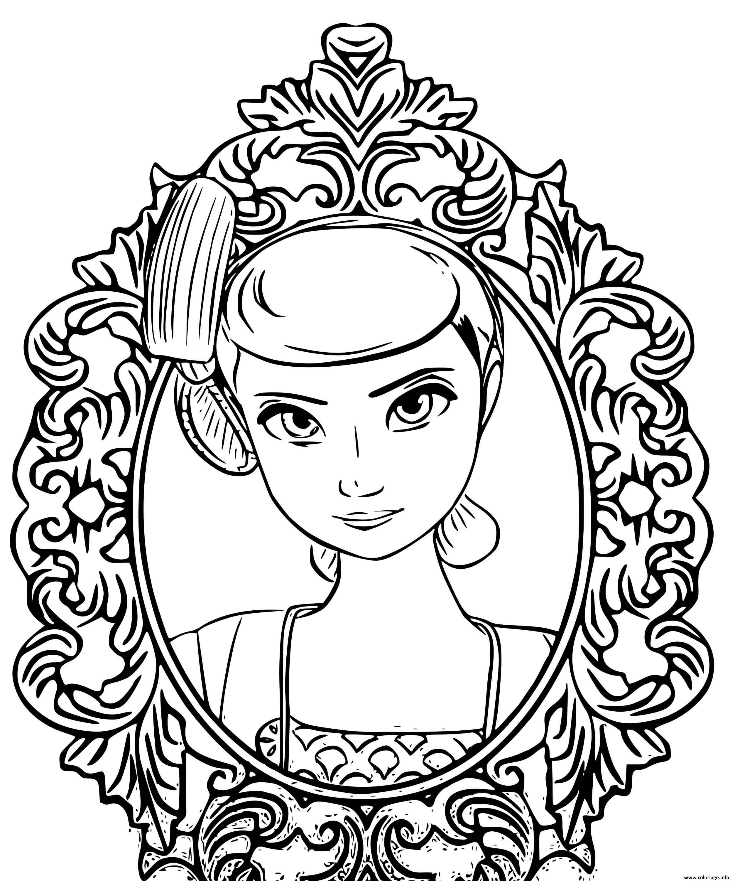 Coloriage princesse disney devant le mirroir Dessin à Imprimer Dessin princesse disney devant le mirroir Coloriage Gratuit à Imprimer