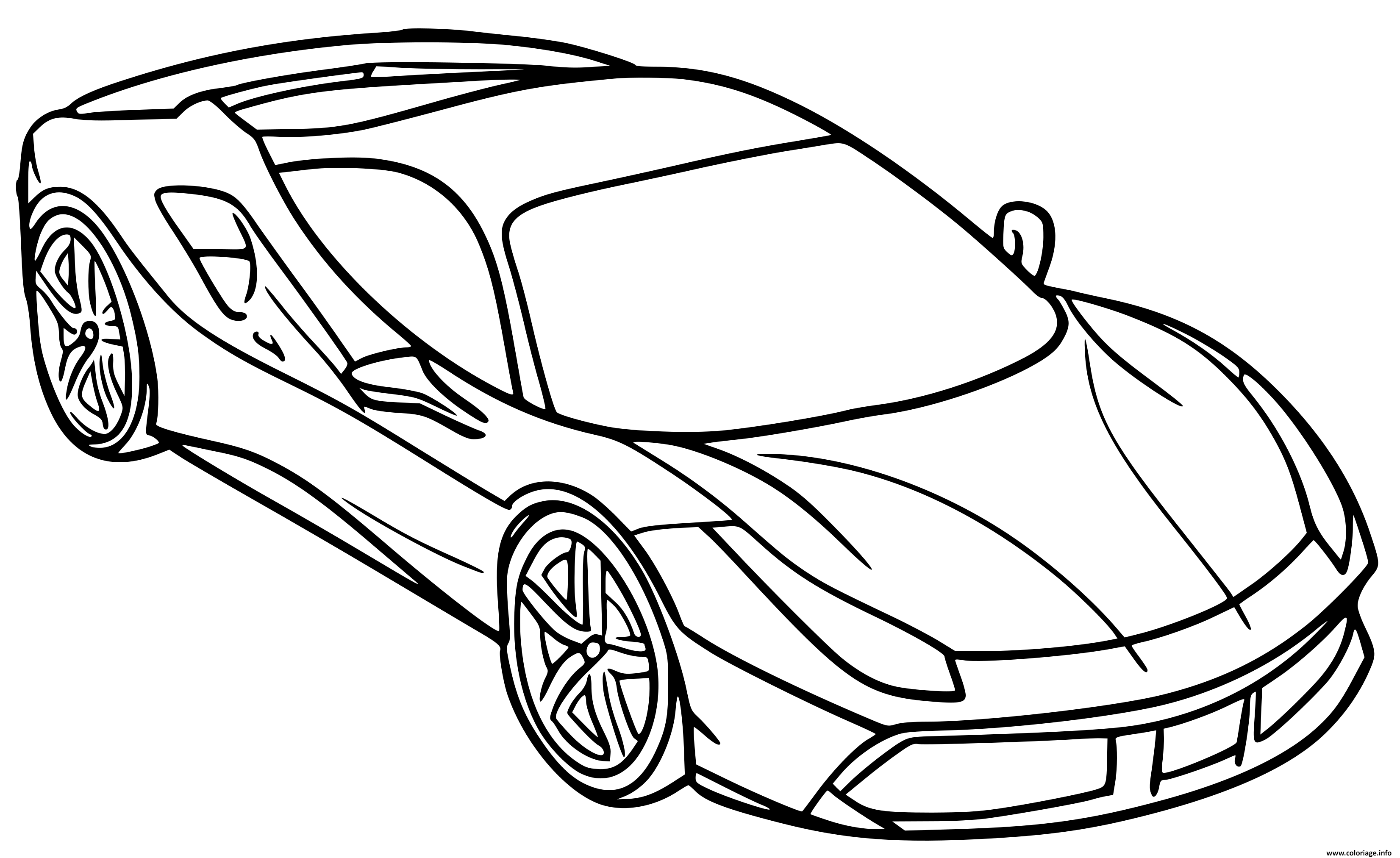 Coloriage Voiture Ferrari 488 GTB Spider - JeColorie.com