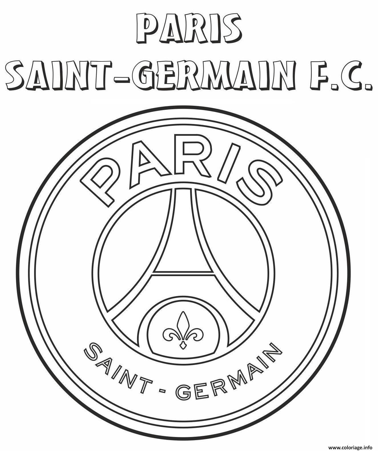 Coloriage PSG Logo Paris Saint Germain FC - JeColorie.com