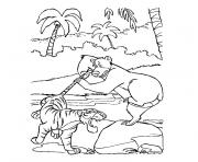 jungle animaux dessin à colorier