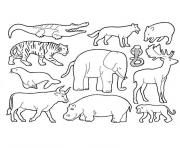 animaux de la savane dessin à colorier