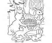 Coloriage animaux montagne dessin