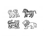 animaux safari dessin à colorier