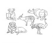 animaux zoo dessin à colorier