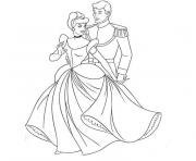 cendrillon et son prince dessin à colorier